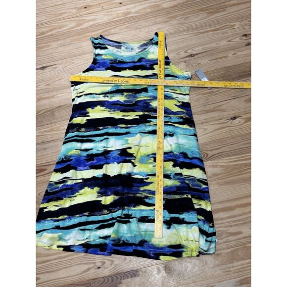 Apt. 9 Geometric Sleeveless Midi-Dress Black Purple Yellow Women’s Size 1X - Picture 4 of 8